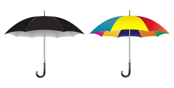 Set Realistic Umbrella Various Type Outdoor Parasol Protection Weather Waterproof — Stock Photo, Image