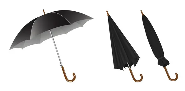 Çeşitli Türde Açık Hava Şemsiyeli Geçirmez Şemsiye Seti Boyutlu Hazırlama — Stok fotoğraf