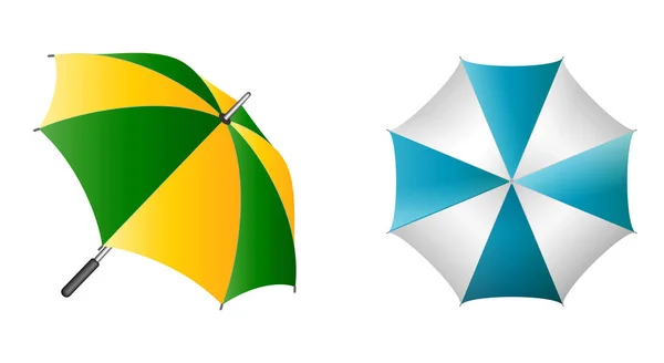Set Von Realistischen Regenschirm Verschiedenen Arten Oder Outdoor Sonnenschirm Schutz — Stockfoto