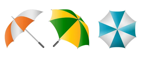 Conjunto Paraguas Realista Varios Tipos Renderizado — Foto de Stock