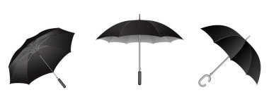 Çeşitli tipte gerçekçi şemsiyeler. 3 Boyutlu Hazırlama