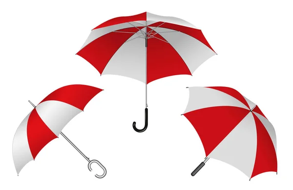 Set Von Realistischen Regenschirm Verschiedenen Typen Renderer — Stockfoto