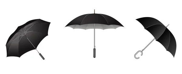 Sada Realistického Deštníku Různých Typech Vykreslení — Stock fotografie