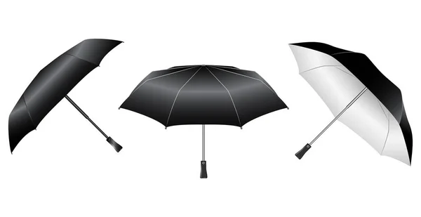 Sada Realistického Deštníku Různých Typech Vykreslení — Stock fotografie