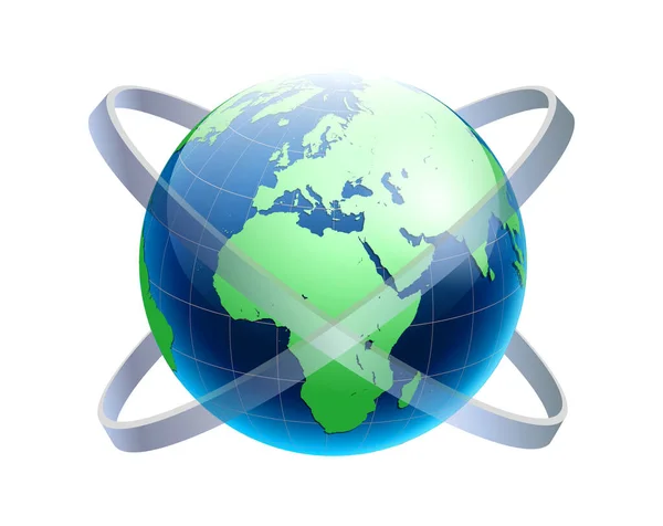 Набір Реалістичних Глобусів Землі Єднаних Між Собою Ізольованими Рендеринг — стокове фото