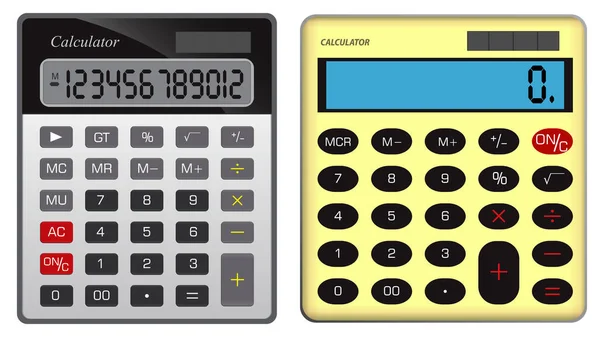 Zestaw Realistyczny Kalkulator Biznesowy Księgowość Pojedynczy Lub Kalkulator Dla Finansowy — Zdjęcie stockowe
