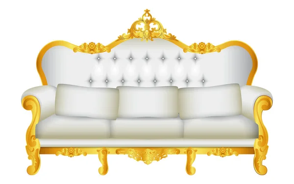 Conjunto Cadeira Trono Luxo Dourado Colorido Isolado Vermelho Cadeira Casamento — Fotografia de Stock