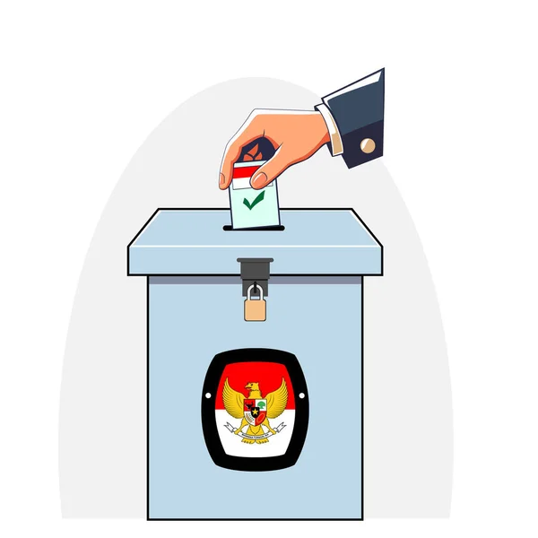 Indonesia Election Day with voting box. translation text kpu, pilpres, PEMILU  election. 3D Render