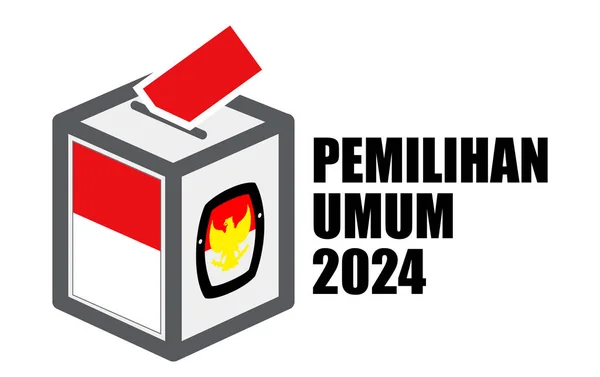Indonesia Election Day with voting box. translation text kpu, pilpres, serentak PEMILU  election. 3D Render