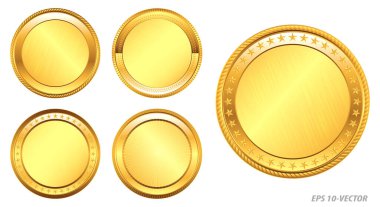 gerçekçi altın sikke seti. değiştirmesi kolay