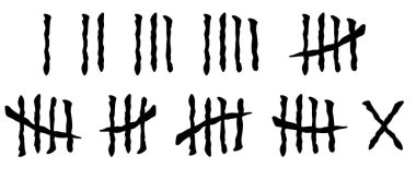 sayım işaretleri çizgileri izole edildi. 3B Görüntü