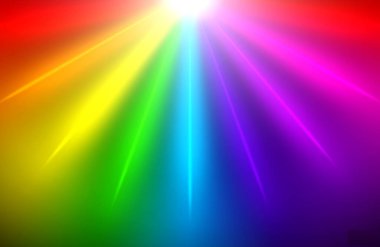 Renkli parlak ışık ya da parlayan yıldız konsepti. 3B Görüntü