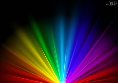 Renkli parlak ışık arka planı ya da gökkuşağı parlayan yıldız konsepti. Eps