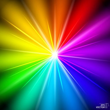 Renkli parlak ışık arka planı ya da gökkuşağı parlayan yıldız konsepti. Eps