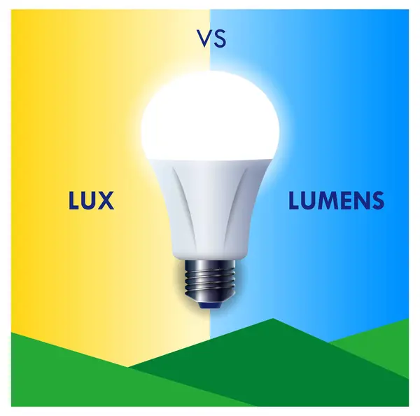Lumens Lux Candela举例说明测量概念 3D说明 — 图库照片
