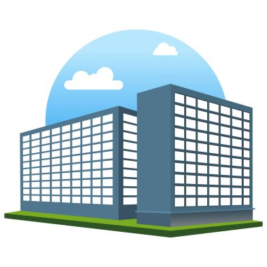 Modern Gökdelen İnşaat Simgesi. Şehir mimarisi, şehir ve metropol teması. Düz stil ile izole tasarım çizimi.