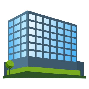 Modern Gökdelen İnşaat Simgesi. Şehir mimarisi, şehir ve metropol teması. Düz stil ile izole tasarım çizimi.