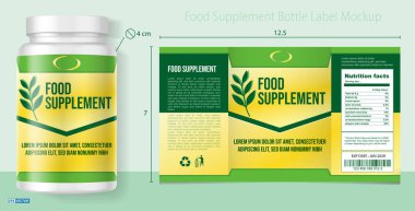 Medicine Bottle Label Mockup 'ın canlandırması. Şişe çemberinin çapını ve çevresini bulmak için bir phi ölçüm rehberi ile donatılmıştır.. 