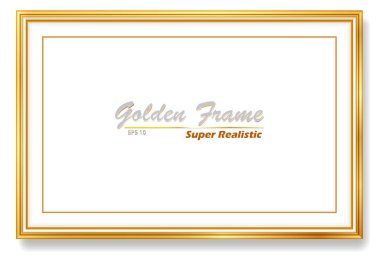 An Illustration elegant gold picture frame super realistic shape. clipart