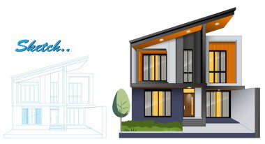 Modern Minimalist Şablon Şablonu Tasarımı, temiz ve çağdaş iki katlı bir yapıya sahip..