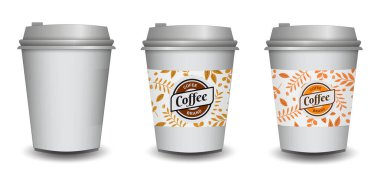 Boş Tek Kullanılabilir Gözlüklü Kahve Fincanlarının Resmini Ayarla  