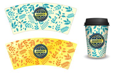 Kahve fincanının Markalı Kol Tasarımı Tanıtımı 