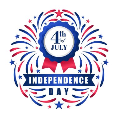 4 Temmuz ABD Bağımsızlık Günü rozetleri, logoları veya etiketleri vektörü