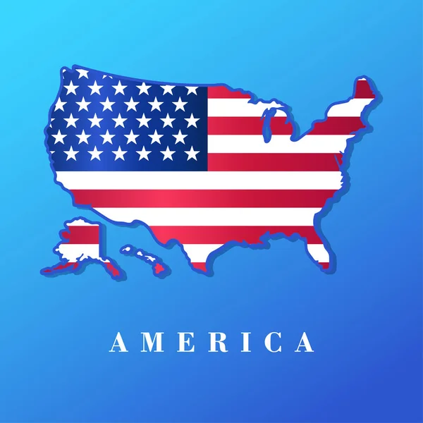 Mapa Vectorial Los Estados Unidos América Como Estados Unidos Alaska — Vector de stock
