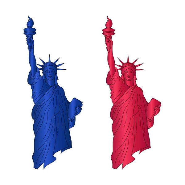 Statue Liberté Symbole Liberté Démocratie Vecteur Lumineux Vibrant — Image vectorielle
