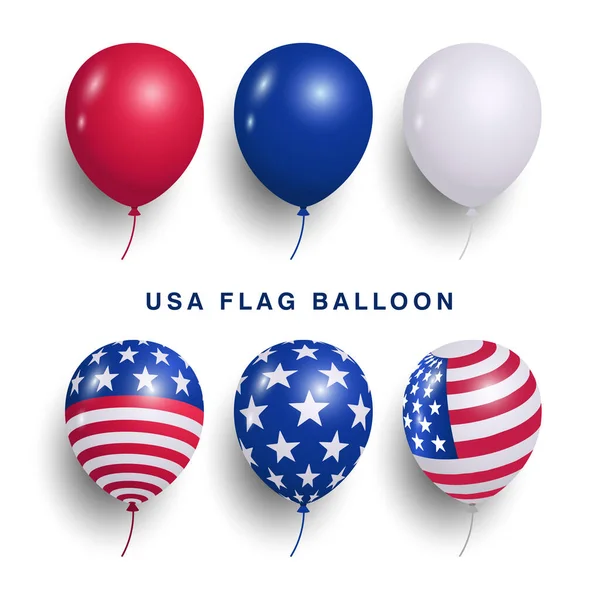 Αερομπαλόνια Της Σημαίας Των Στοιχείων Φορέων Των Ηνωμένων Πολιτειών Της — Διανυσματικό Αρχείο