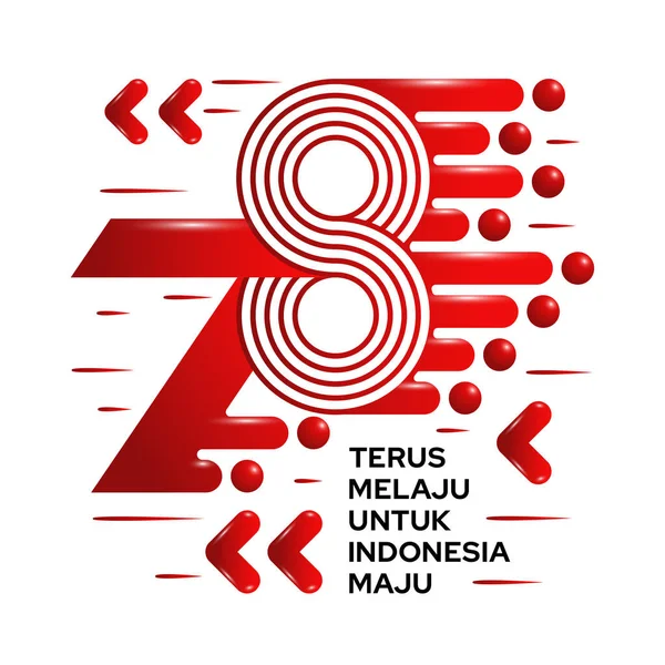 Dirgahayu Logo Emblem Design 78Th Indonesia Independence Day Número Vector — Vector de stock