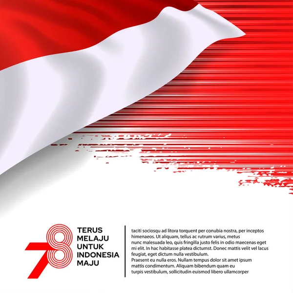 Dirgahayu Diseño Fondo 78º Día Independencia Indonesia Con Velocidad Procedimiento — Vector de stock