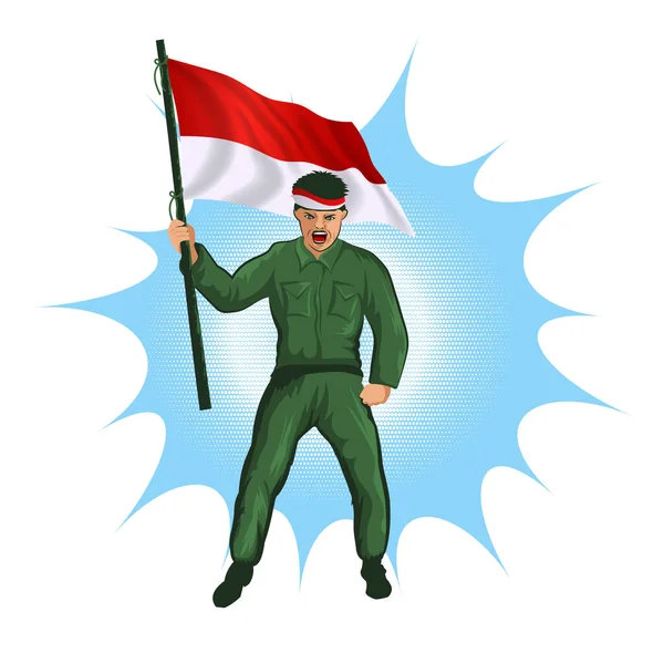 Hari Pahlawan Nasional Traducción Día Los Héroes Nacionales Indonesia Vector — Vector de stock
