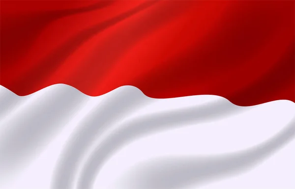 Kırmızı Beyaz Endonezya Bayrak Arka Planı Metin Vatansever Endonezya Bağımsızlık — Stok Vektör