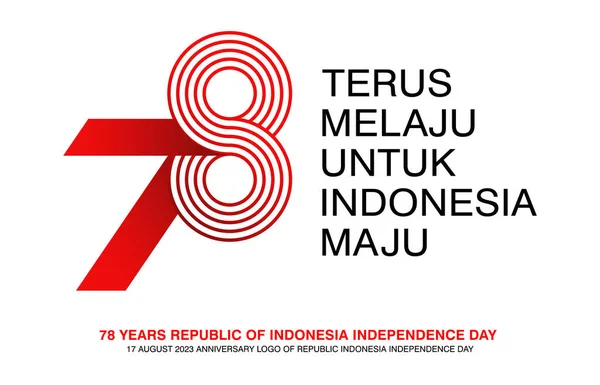78º Feliz Día Independencia Indonesia Agustus 2023 Vector Número Logo — Vector de stock
