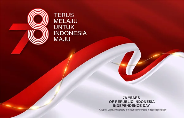 Aniversario 78Th Republic Indonesia Fondo Del Día Independencia Con Diseño — Vector de stock