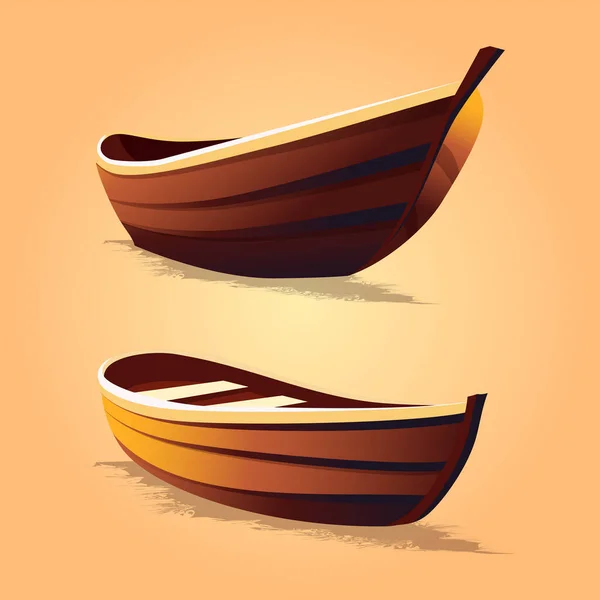 Wooden Boat water transportation vector illustration