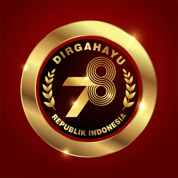 Feliz Día Independencia Indonesia Agustus 2023 Vector Número Logo Design — Vector de stock