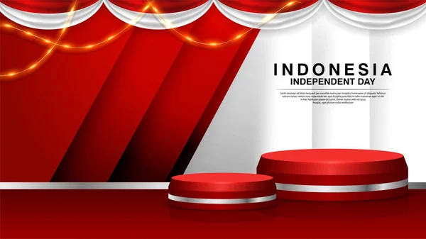 Podio 78º Día Independencia Indonesia Diseño Moderno Con Estilo — Vector de stock