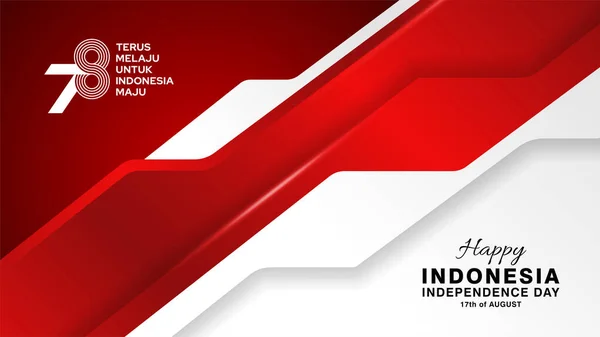 Dirgahayu Diseño Bandera 78º Día Independencia Indonesia Con Diseño Elegante — Vector de stock