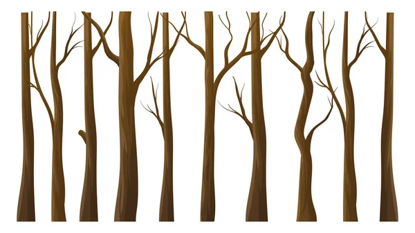 Yapraksız Ağaçlar Element Vektör Çizimi — Stok Vektör