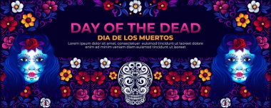 Ölü bayrağın çekildiği gün. Dia de los moertos La catrina calavera ile Meksika halk sanatları tasarımı