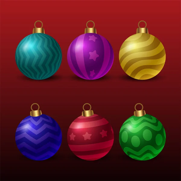 stock vector Colorful christmas balls, Different christmas bells elements set