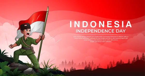 День Незалежності Індонезії Або Дизайн Прапора Дня Героя Ліцензійні Стокові Вектори