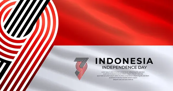 День Незалежності Індонезії Річчя Серпня 2024 Року Ліцензійні Стокові Ілюстрації