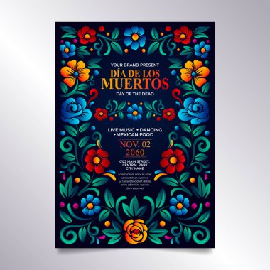 Ölü Flyer Günü ya da Meksika Çiçekli Halk Sanatı Tasarımı