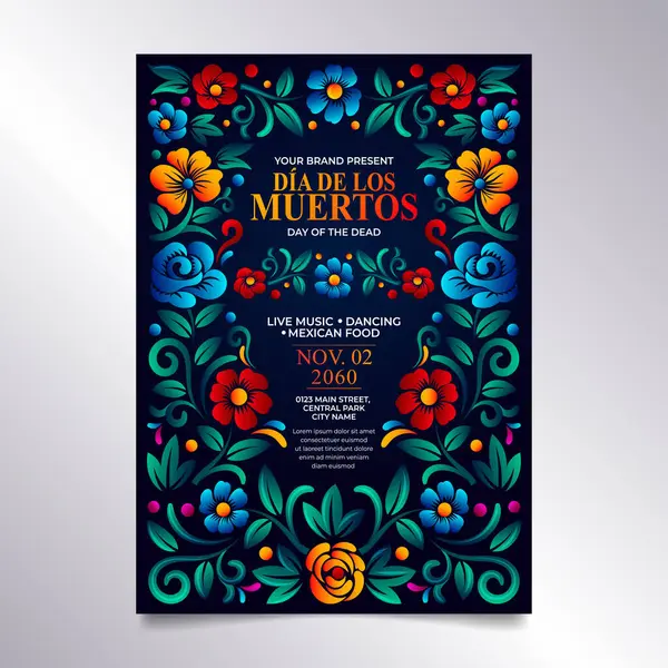 Ölü Flyer Günü ya da Meksika Çiçekli Halk Sanatı Tasarımı