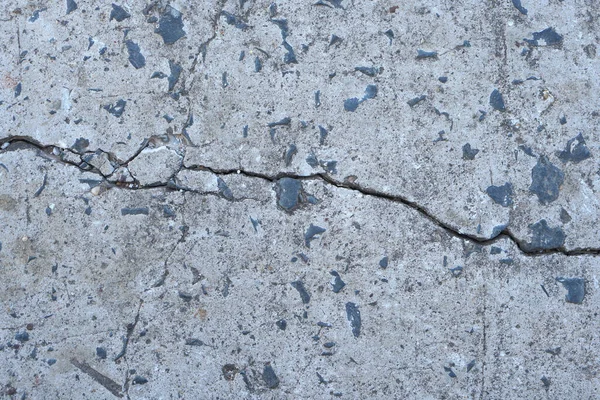 Cement road background with soil subsidence cracks