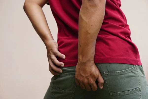 Los Hombres Tienen Dolor Abdominal Menstruación —  Fotos de Stock