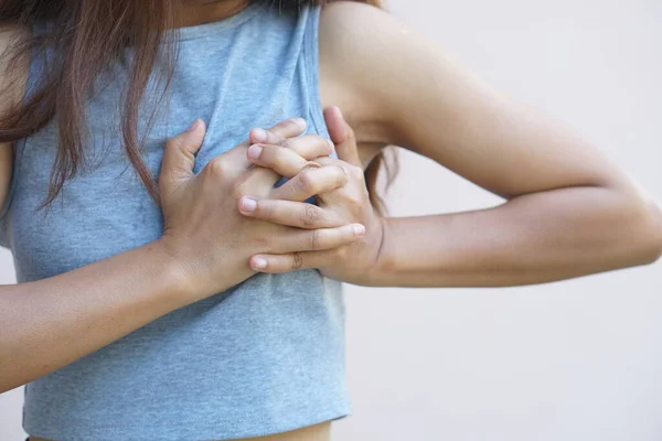 Asian Women Have Tightness Chest — Photo
